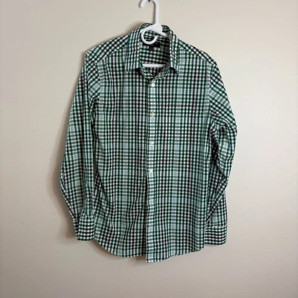 Banana Republic Mens Medium Green long sleeve Dress Shirt Button fall Work